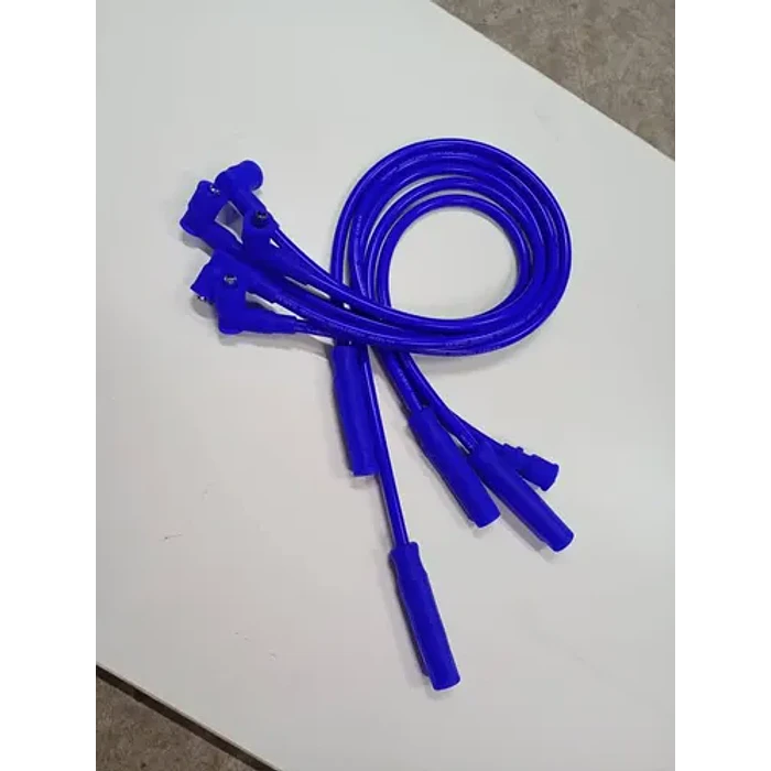 Juego 5 Cables De Bujías Alto Voltaje Universal Autos. Azul 8