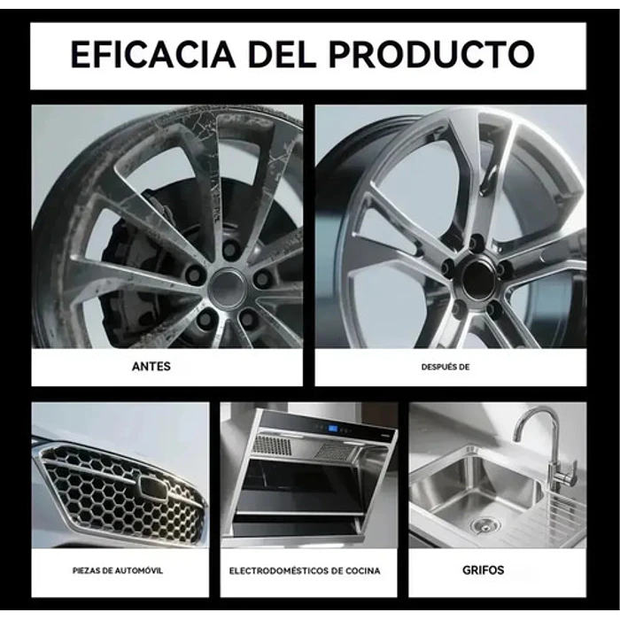 Restaurador Limpiador Para Piezas Cromadas De Autos 100 Ml 9