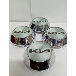 X4 Tapas Centro De Llantas De Auto Conicas  L Logo Nuevo Gris