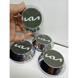 X4 Tapas Centro De Llantas De Auto Conicas  K Carbono Logo Nuevo