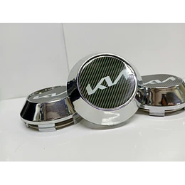 X4 Tapas Centro De Llantas De Auto Conicas  K Carbono Logo Nuevo