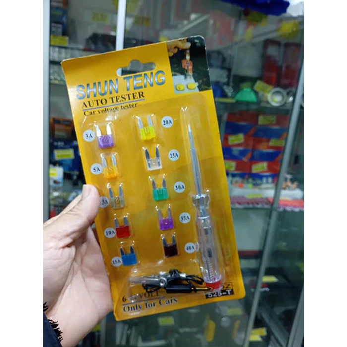 Probador De Voltaje Automotriz + Set De Fusibles 640a  5