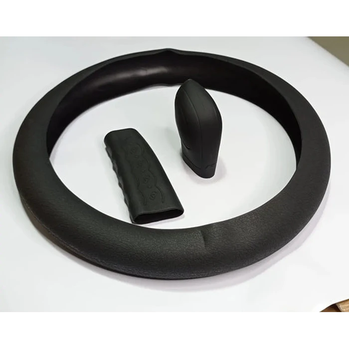 Set 3 Piezas Funda Cubre Volante Perilla Cambios Negro 3