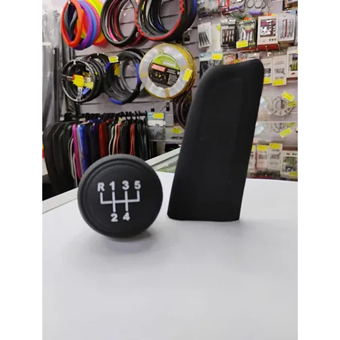 Set Funda De Gel Silicona Cubre Pomo 5 Vel Reversa X Primera Negro 1