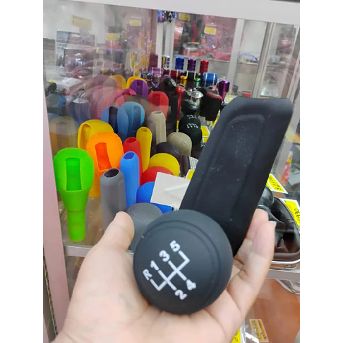 Set Funda De Gel Silicona Cubre Pomo 5 Vel Reversa X Primera Negro 3