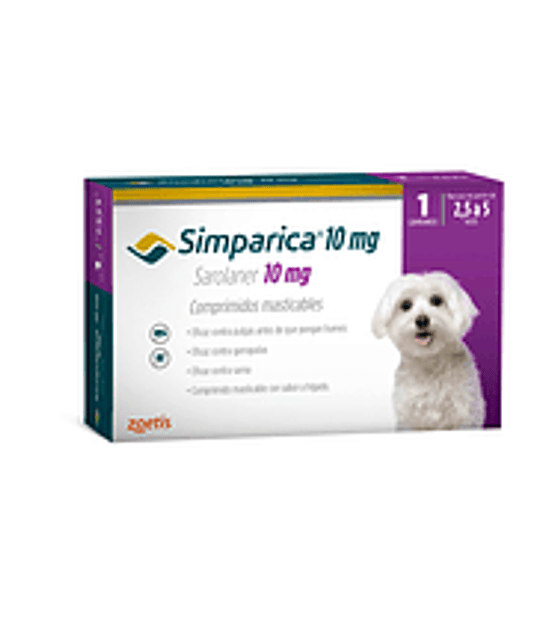 Simparica  Perros  1 comprimido 2,6 - 5 Kg 