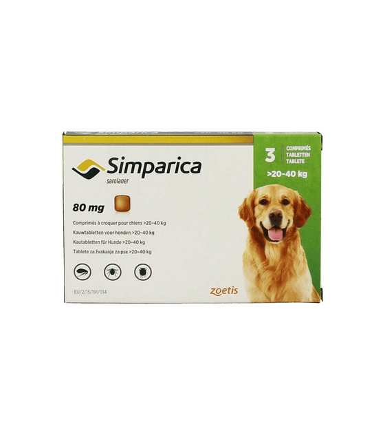 Simparica Perros 20 - 40 Kg 3 comprimidos