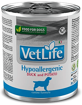 Lata perros vetlife pato y papa 300 grs
