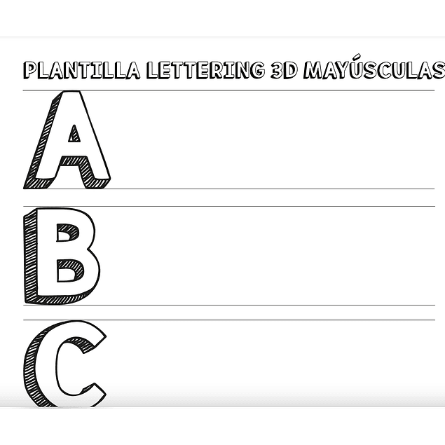 PLANTILLA LETTERING 3D MAYUSCULAS