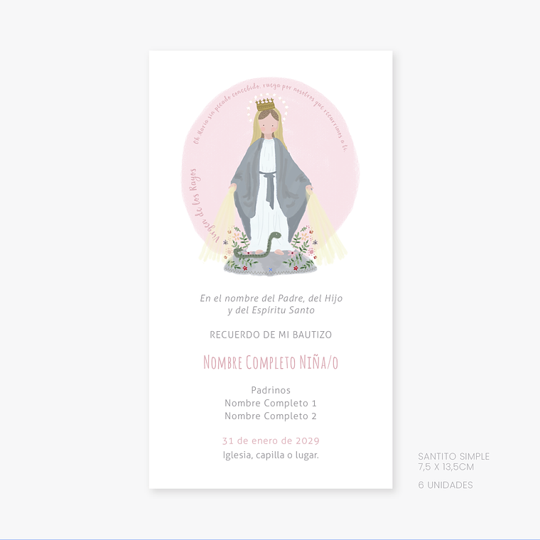 Virgen de los Milagros (pack de 6 unidades) 1