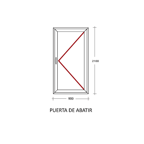PUERTA APERTURA EXTERIOR EUROPEA 900×2100 TERMOPANEL