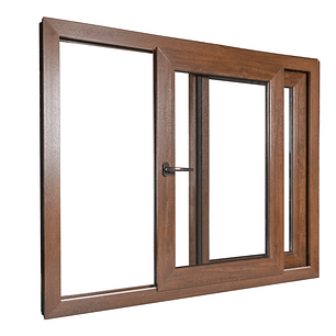 VENTANA CORREDERA EUROPEA  TERMOPANEL COLOR NOGAL