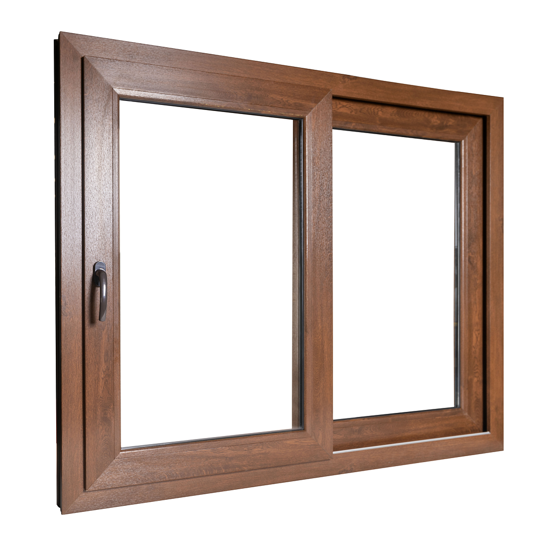 VENTANA CORREDERA EUROPEA  TERMOPANEL COLOR NOGAL 2