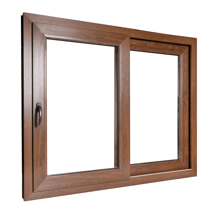 VENTANA CORREDERA EUROPEA  TERMOPANEL COLOR NOGAL 2