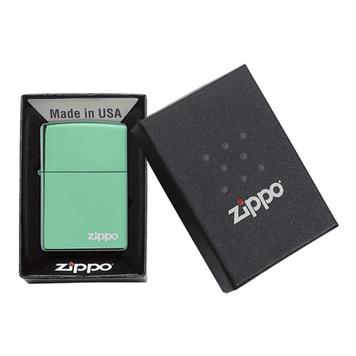 Encendedor Classic High Polish Green Zippo Logo