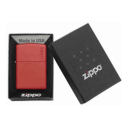  Encendedor Zippo Lighter Red Matte With Logo