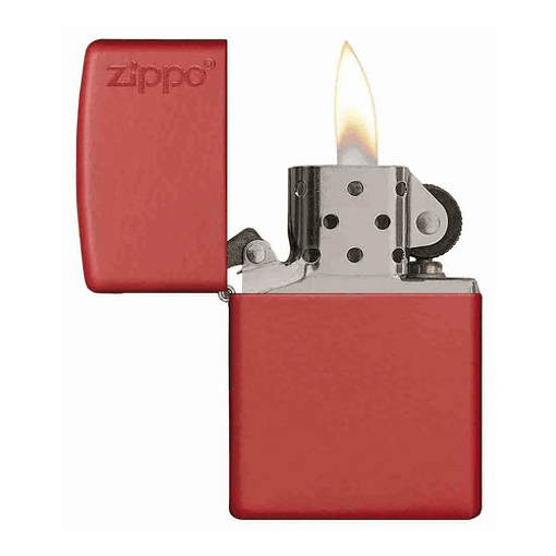 Encendedor Zippo Lighter Red Matte With Logo