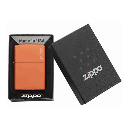 Encendedor Zippo Naranja Matte Logo