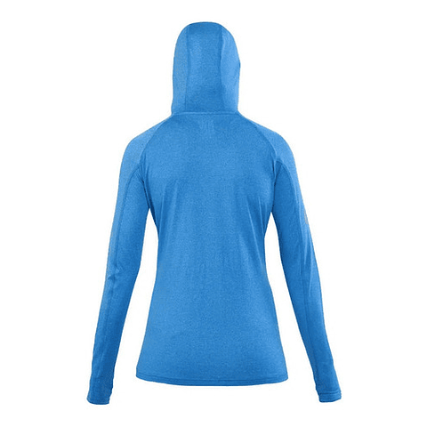 Polera Dry Fit Hw Spx C/gorro Manga Larga Electric Blue Mujer