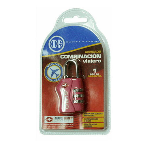 Candado Odis Tsa 33 Mm Rosa 3 Diales Viajero