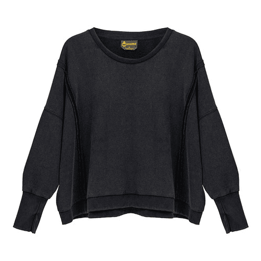 Poleron Gnomo Pullover Zanfa Mujer Heather Black