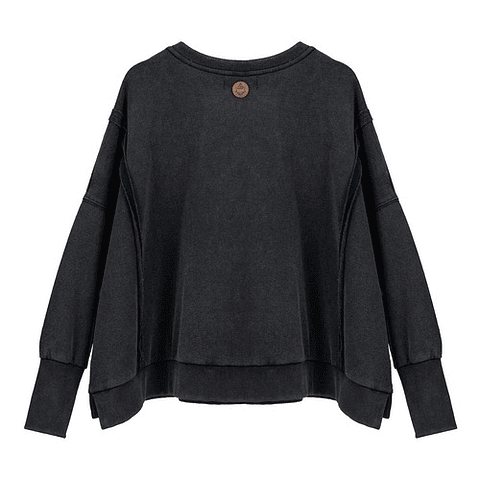 Poleron Gnomo Pullover Zanfa Mujer Heather Black