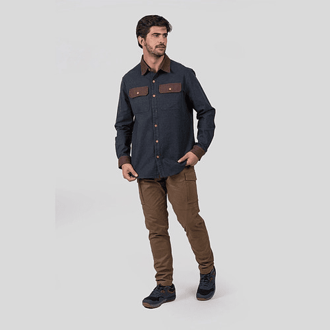 Camisa Talvot Hombre Bitono Navy Gnomo