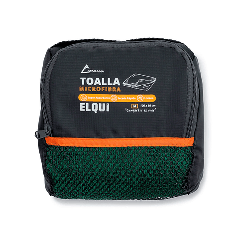 Toalla Microfibra Elqui Talla M Atakama Outdoor Verde