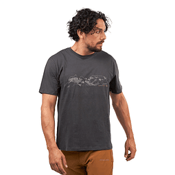  Polera  Atakama Cuernos del Paine manga corta hombre Gris