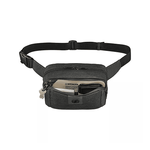 Banano Waist Pack Negro Wenger 612264 Riñonera Viaje Color Gris Diseño De La Tela Liso