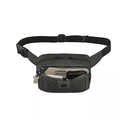 Banano Waist Pack Negro Wenger 612264 Riñonera Viaje Color Gris Diseño De La Tela Liso
