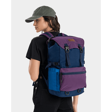 Mochila Nylon Hakon 35l Tritono Morado y Azul