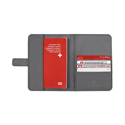 Porta pasaporte con protección RFID Gris Victorinox