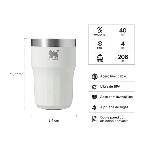 Vaso Stanley Beer Tumbler Golden Hour Blanco 408ml