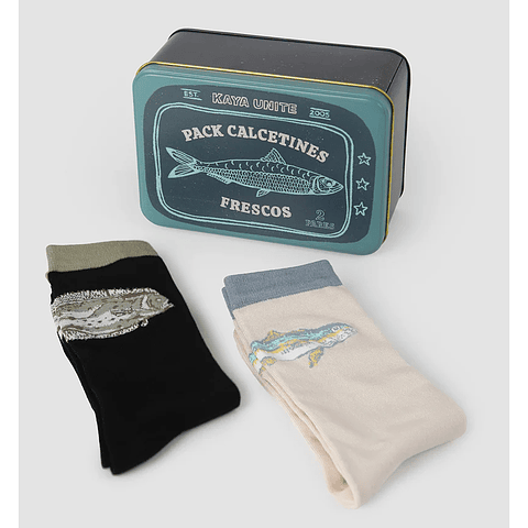 Pack Calcetines Regalable Calcetines Pez - Lata Azul