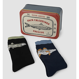  Pack Calcetines Regalable Calcetines Pez - Lata Roja