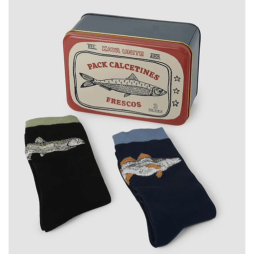 Pack Calcetines Regalable Calcetines Pez - Lata Roja