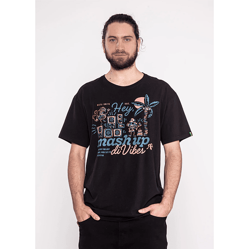 Polera Kaya Unite Vibes Black Peach