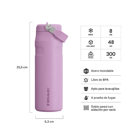 Botella Térmica Stanley Flip Straw Aerolight Lilac | 710 ml