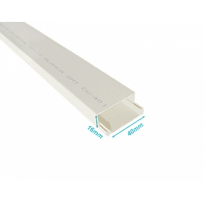 CANALETA PVC 40X16MM CON TAPA 2MT CC-4016-W