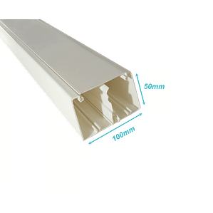 CANALETA PVC 100X50MM BLANCA SEPARADOR Y TAPA 2MT 