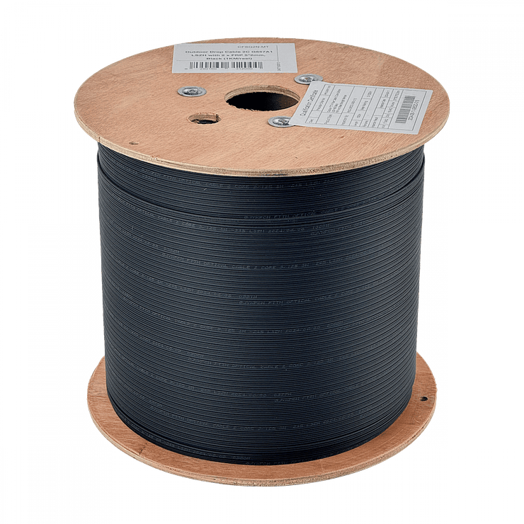 FIBRA OPTICA MONOMODO 2 FIBRAS CABLE NEGRO LSZH 1 KM 3