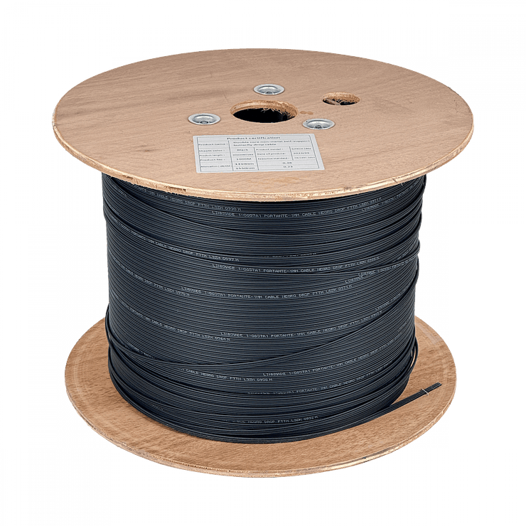 FIBRA OPTICA DROP FTTH SM LSZH 1KM/ 1 PORTANTE-1 FIBRA 2