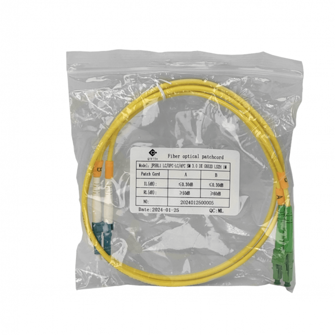 JUMPER LC-UPC/LC-APC MONOMODO SIMPLEX 1MT DUPLEX 3