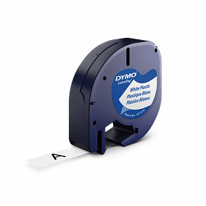 CINTA DYMO NEGRO SOBRE BLANCO 12MM X 4M ETIQUETA PLASTICA LETRATAG