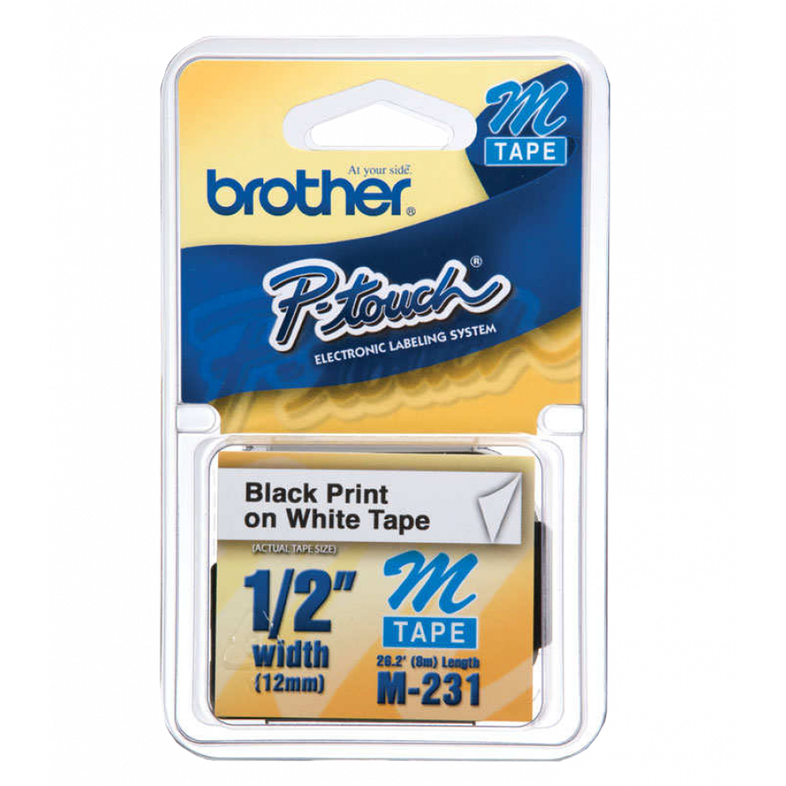 CINTA BROTHER M231 12MM NEGRO SOBRE BLANCO 2