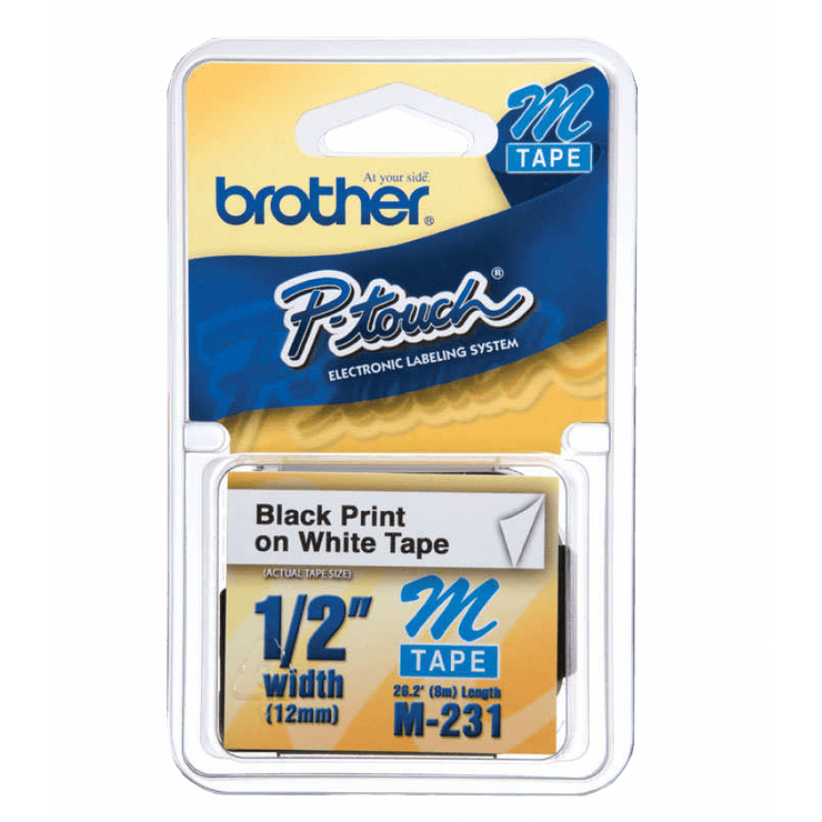 CINTA BROTHER M231 12MM NEGRO SOBRE BLANCO 2