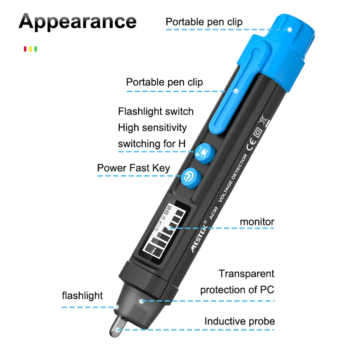 LAPIZ DETECTOR DE VOLTAJE AC50 1000V MESTEK 2