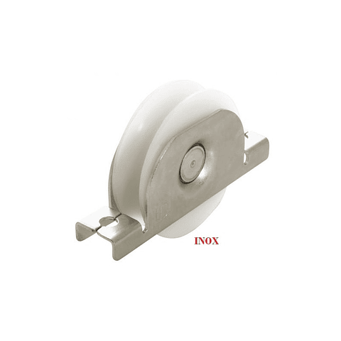 Roda Portão Nylon Suporte 2F U Inox