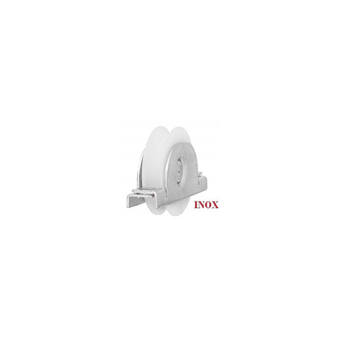 Roda Portão Nylon Suporte 2F V Inox